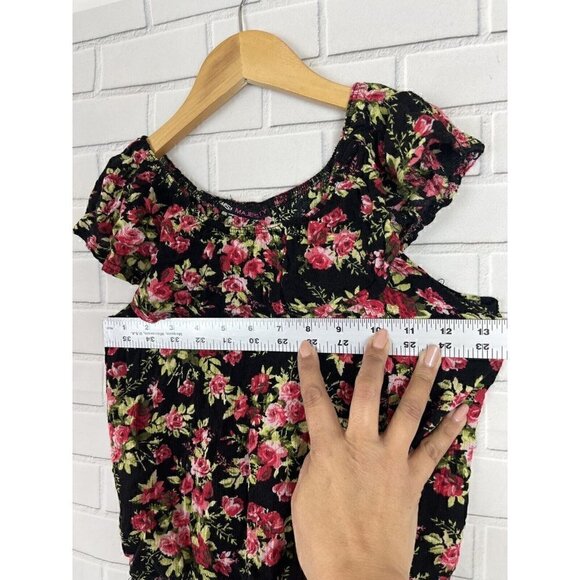 Miss Majesty Multicolor Black Floral Peasant Tank Top Blouse Kids Girls 3/4 - Picture 5 of 12